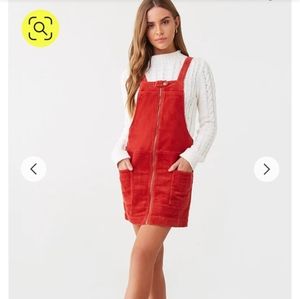 Forever21 Brick Courdoroy Overall Dress S NWT